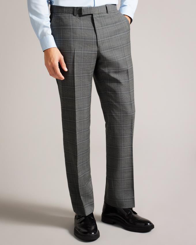 Pantalon Ted Baker Wool Check Suit Grise Homme | RIS-42572061